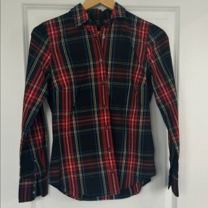 J. Crew Women’s slim fit Multicolor Plaid Button Down Shirt